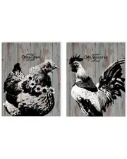Ready2HangArt Mrs. Hen & Mr. Rooster 2 Piece Wrapped Canvas Wall Art Set by Olivia Rose