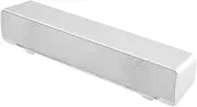 USB Computer Speaker Soundbar, Wired Stereo Soundbar Music Player with Bass Surround Sound, 3.5mm Plug and Play for PC Cellphones (White)