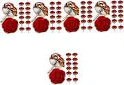 5sets Red Tack Thumbtack Colored Thumb Tacks Rose Decorative Tacks Flower Push Pins for Bulletin Board Map Tacks Decoration Office Desk Decor Push Pins for Map Pin Map Resin 30pcs*5