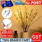 20 LED Twig Branch Fairy Light Flowers Tree Willow Night Lamp Home Xmas Decor AU