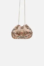 DRAWSTRING POUCH WITH CHAIN STRAP ROSE GARDEN REVOLUTION