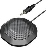 SHANGLIN Portable 3.5mm Plug Conference Microphone 360° Omnidirectional Condenser Computer PC Mic Plug and Play Small Microphone for PC Laptop Video Conference Chatting Gaming Recording Online Class Skype