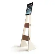 Vibrant Laser-Cut Wooden Tablet and Ebook Floor Stand for Office and Living Room
