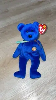 TY Beanie Baby 1998 "Clubby" The Bear" Retired Blue Plush Toy with Tag ~Mint~