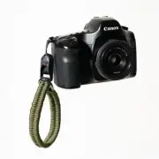 GREEN Tight Woven Paracord Adjustable Camera Wrist Strap w/ Peak Design Anchor