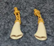 (2) 1x1x2 Tan Ornamental Tassels w/ Gold Chain Bricks ~ New Lego Parts ~