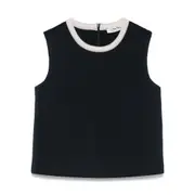 [Max Mara Timeless] Max Mara Timeless Contrast-trim Top M BLUE