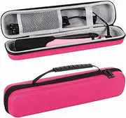 Curling Iron Travel Case, Hard Carry Bag for Straightener Curling Irons Styler with Handle, EVA Flat Iron Cases for Vacation(CASE ONLY, New Red)
