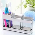 2-in-1 Toothbrush Holder Double Cup Mouthwash Cup Set Countertop