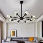 8-head Glass Globe Lamp Shade Chandelier Sputnik Branch Pendant Ceiling Lighting