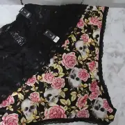 New Torrid Curve 6 6X Panties Black Lace Skull Thong String Plus Size 2 Pairs