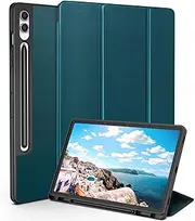 Case for 12.4 Inch Samsung Galaxy Tab S9+/ S9 FE Plus 5G 2023 Case SM-X810/X816B/X818U with S Pen Holder, Slim Folio Stand Protective Tablet Cover, Auto Wake/Sleep, Multi-Angle Viewing, Cyan