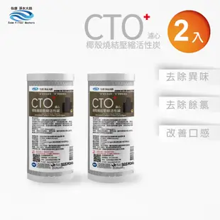 怡康 10吋大胖標準CTO燒結壓縮活性碳濾心(2入)