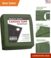 Premium Heavy Duty Multipurpose Canvas Tarp - Rustproof Grommets - Cover