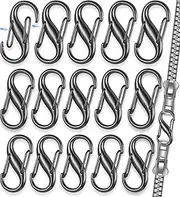 [WAVEBEEXS] Zipper Clips Anti Theft, 16 Pcs Zipper Locks Anti Theft, Locking Zipper Clips, Double Opening Small S Carabiner Clip, Anti Theft Zipper Lock for Backpacks, Luggage, Purse, Handbags, Travel Suitcase