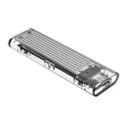 [TCM2-C3-SV] NVMe M-Key M.2 SSD to USB-C 10Gbps Enclosure Transparent Silver
