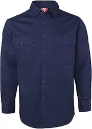 [BIG BEE] Work Shirts Light Cotton Twill Orange Blue Sand Long Sleeve Unisex UPF 50