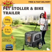 NEWFurbulous Pet Bike Trailers 30kg Dog Stroller Outdoor Bicycle Covered Carrier