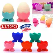 3/5/10pcs Breakfast Serving Cups Holders Set Boiled Egg Kitchen Silicone Egg Cup
