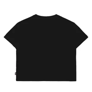 【Dickies】女款黑色純棉短版Logo小織標短袖T恤｜DK011775BLK