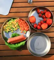 Outdoor Titanium Dinner Plate Travel Tableware Camping Fruit Plate Salad Plate