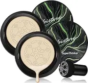 Mushroom Head Air Cushion CC Cream, BB Cream Face Makeup Foundation for Mature Skin Moisturizing Concealer Brighten Long-Lasting, Even Skin Tone for All Skin Types (2PCS Ivory)