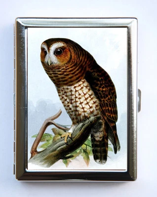 Owl Bird Cigarette Case Wallet Business Card Holder id case hipster retro