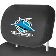 CRONULLA SHARKS Official NRL Universal Headrest Cover Pairs