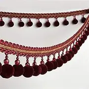 BXFGJCHH, Beads Hanging Ball Tassel,Fringe Trimming, 3 Meters Trim Braid Tassel Ball Fringe Ribbon Lace Fabric Curtain Tablecloth,Tassel Decoration(Purple)