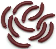 Lego 10 New Dark Red Hot Dog Sausage Minifigure Food Pieces