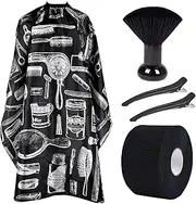 Hair Cutting Cape Barber Cape for Men Hair Cape for Haircuts Barber Cape with Adjustable Neck Size Neck Strips Neck Duster Set Barber Neck Strips