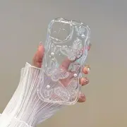 Butterfly Printed Transparent Phone Case For iPhone 16, 16 Plus, 16 Pro, 16 Pro Max, 15, 15 Pro, 15 Pro Max, 14, 14 Plus, 14 Pro, 14 Pro Max, 13, 13 Pro, 13 Pro Max Transparent - iPhone 15