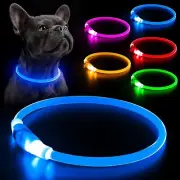 Pet Dog COLLAR LED GLOW night safety adjustable Blinking flash light Necklace