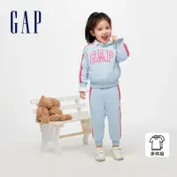 在飛比找momo購物網優惠-【GAP】女幼童裝 Logo圓領長袖長褲家居套裝-淺藍色(8