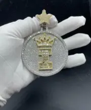 Men's Real Moissanite Baguette Custom Pendant With Custom Bail /Logo 925 Silver