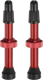 uxcell 2pcs Tubeless Valve Stems 40mm Aluminum Alloy Tubeless Valve Super Light No Leak Durable Valve Stem Caps Multiple Color & Size Fit Most Bicycle Tubeless Rims Pair, Red