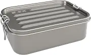 SIGG Gemstone Box Selenite Lunch Box, Stainless Steel Lunch Box with Leak-Proof Silicone Rim, Divided Lunch Box for Lunch and Leftovers, Silver