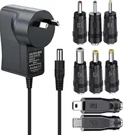 5V 2A AC Adapter 10Watt AC100-240V to DC 5Volt 2Amp Versatile Charger Power Adapter w/ 8 Tips, for USB Hub, TV Box, Tablet, Camera, BT Speaker, GPS, Webcam, Router and More 5V Electronics