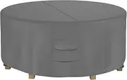 KOZYARD Round Patio Furniture Table Cover Durable Heavy Duty Outdoor Furniture Cover for Garden Round Table Dining Set Waterproof, UV Resistant, Windproof, Dustproof, 420D 190 x 70cm Gray