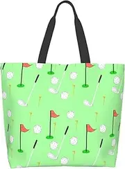Golf Bag, Golf Ball Print Sling Bag, Cute Golf Print Pattern Tote Bag For Women Men