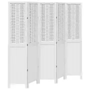 vidaXL Room Divider Privacy Screen Partition 5 Panels White Paulownia