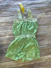 Matilda Jane size 10 Let's Go Together Easy Sleep romper green NWT B17