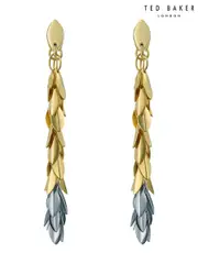Ted Baker Gold Tone Pemia: Petal Fringe Ear Loop Earrings (F08494) | $104