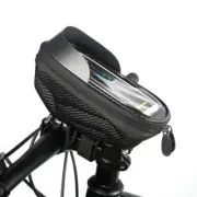 Bicycle Hard Shell Handlebar Bag Touch Screen Waterproof Mobile Phone Black (Bla