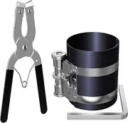 Moker Piston Ring Compressor Tool,Car Engine Piston Ring Installer Removal Kit，Adjustable Sizes From 2-1/8 Inches To 7 Inches (53mm - 175mm) with Piston Installer Plier