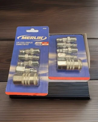 MERLIN 5-pc Steel Coupler Connector Kit 300 Max PSI I/M 1/4” Set Of 2