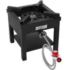 10 in. Portable Propane Grill Burner Outdoor Cooker High Output with Red QCC