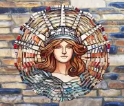 10" Lady Statue of Liberty Hanging Wind Spinner Yard Decor 3D Kinetic rws-029