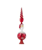 15.75" Un-Lit Red Santa Glass Treetop