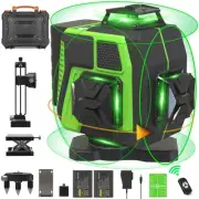 Tile Laser Level 360 Self Leveling - Floor 4x360 Green Beam Cross Line Laser ...